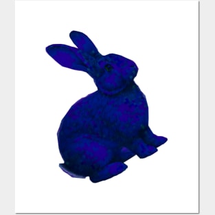 Blue easter Bunny Posters and Art